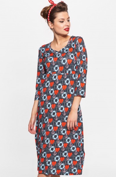 Kleid, 211-11-053-307, print-navy