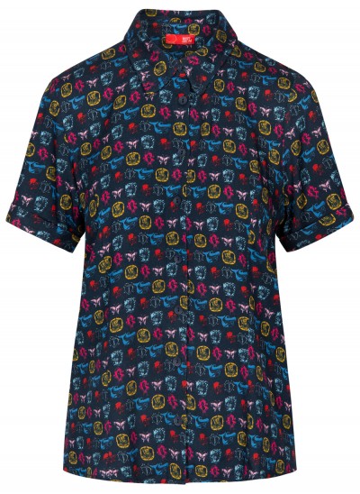 Bluse, 211-11-066-307, print-navy