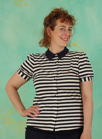 Bluse , 211-11-094-306, navy-stripes