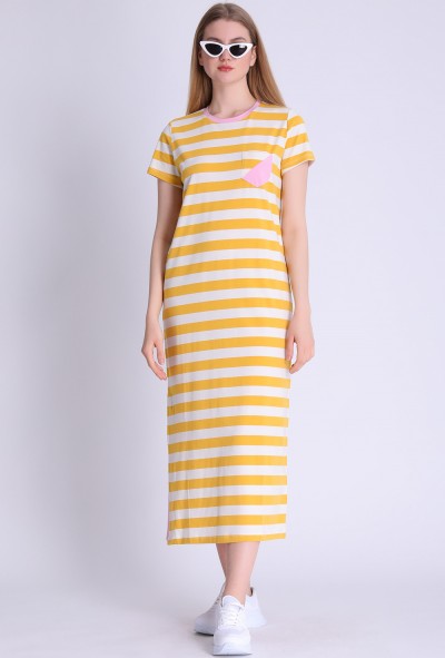 Kleid, 211-11-108-1075, yellow-stripes