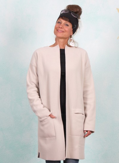 Fleece-Cardigan, 7104-831, beige