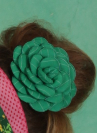 Haarblüte, Dorothy Floral Clip, green-stripes