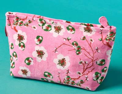 Samt-Kulturtasche, AI-086, pink