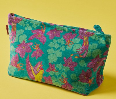 Samt-Kulturtasche, AI-090, blue-green