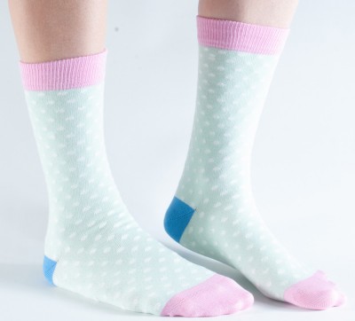 Socken, DDS801, light-green-white