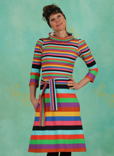 Kleid, DRE-01121, multi-stripes