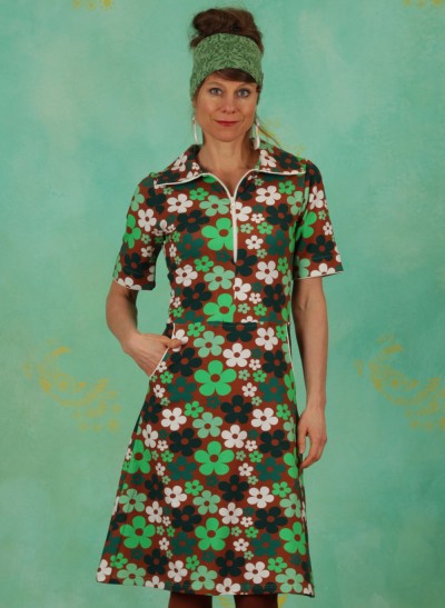 Kleid, DRE-01235, brown-green