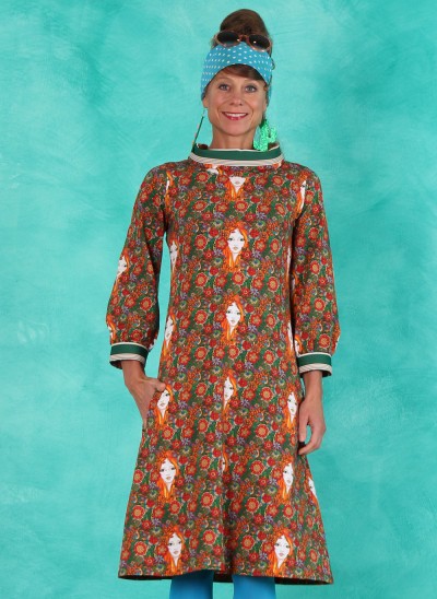 Kleid, DRE-01514, green-multi