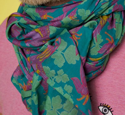 Tuch, E-221, blue-green