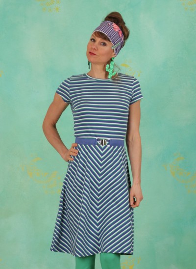 Kleid, G11107C, blue-stripes