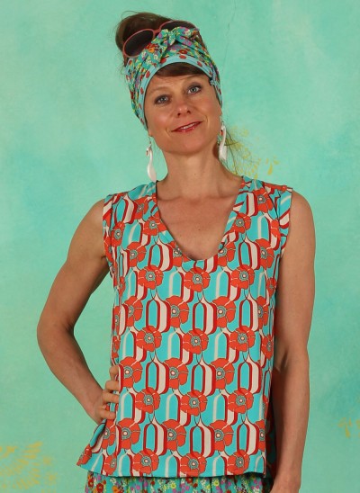 Bluse, GI-06, turquoise-multi