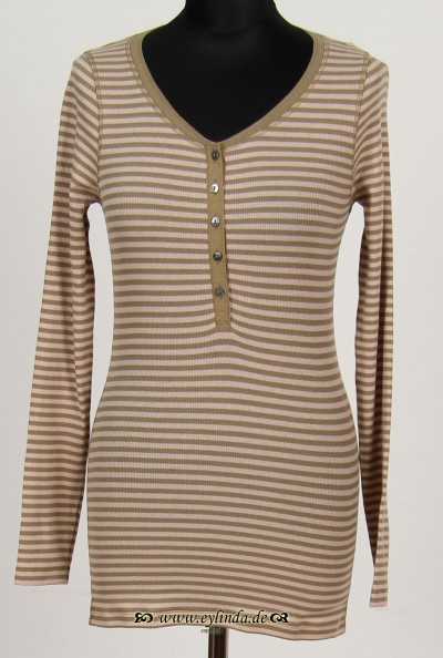 T-Shirt, Basic-2X2 Rib Light-Striped-02, cotta