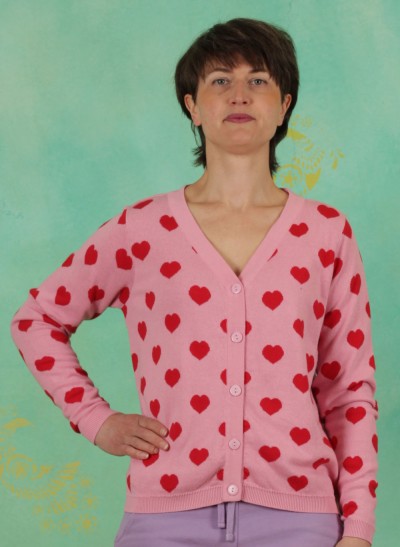 Cardigan, K0555, pink-red