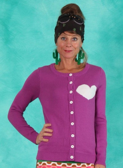 Cardigan, KNI-CAR-1510, purple