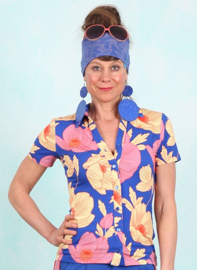 Bluse, LASU26221, blue-multi