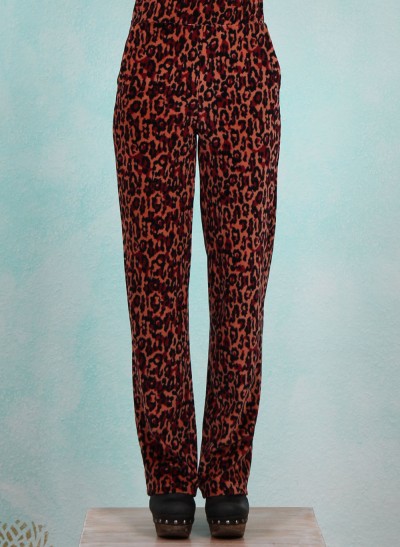 Velours-Hose, LAWI24128, brown-black