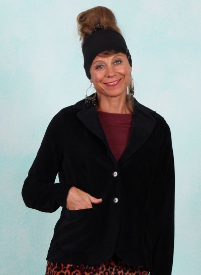 Rib-Velours-Blazer, LAWI2460, black