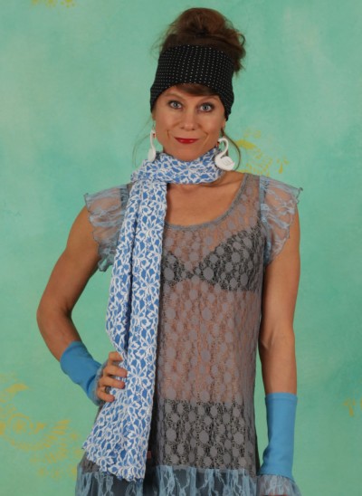 Schal, M0118, blue-white