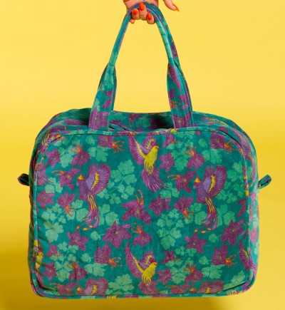 Samt-Reisetasche, P-020, blue-green