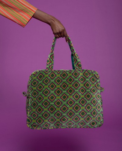 Samt-Reisetasche, P-030, green