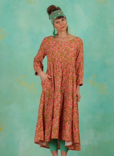 Kleid, S21-008, green-multi