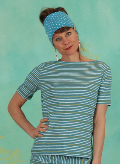 Shirt, S21C26, turquoise-stripes