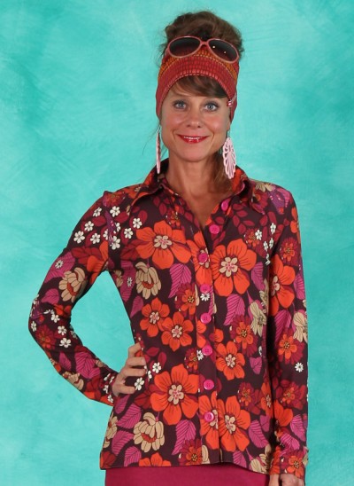 Bluse, TBP5969, brown-multi