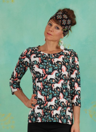 Shirt, TEE-7117, black-multi