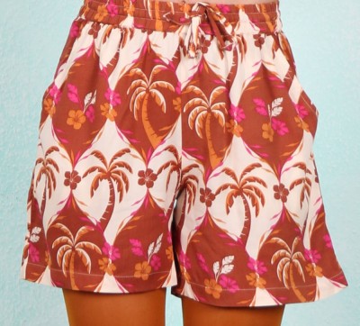 Shorts, TR0115, brown-multi