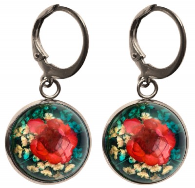Ohrringe, UH032, blue-red