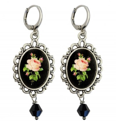 Ohrringe, UH046, silver-black