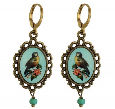 Ohrringe, UH047, bronze-blue