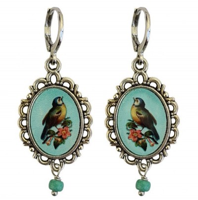 Ohrringe, UH048, silver-blue