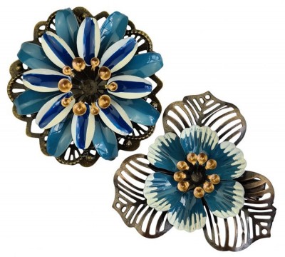(Haar-) Brosche, UH063, blue