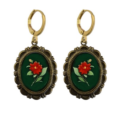 Ohrringe, UH086, dark-green