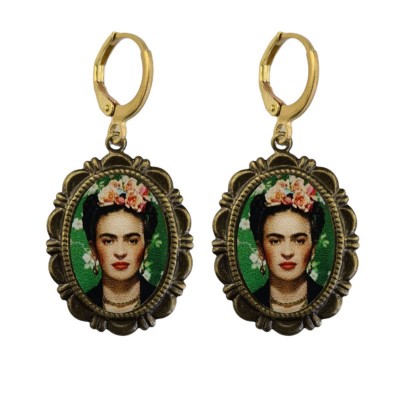 Ohrringe, UH102, bronze-green