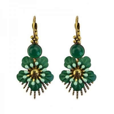 Ohrringe, UH110, gold-green