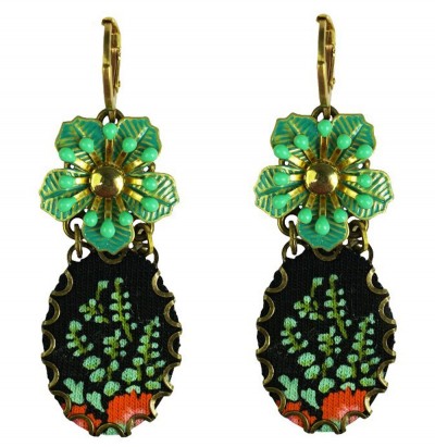 Ohrringe, UH177, turquoise-black