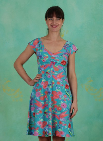 Kleid, Z20M01, blue-green-multi