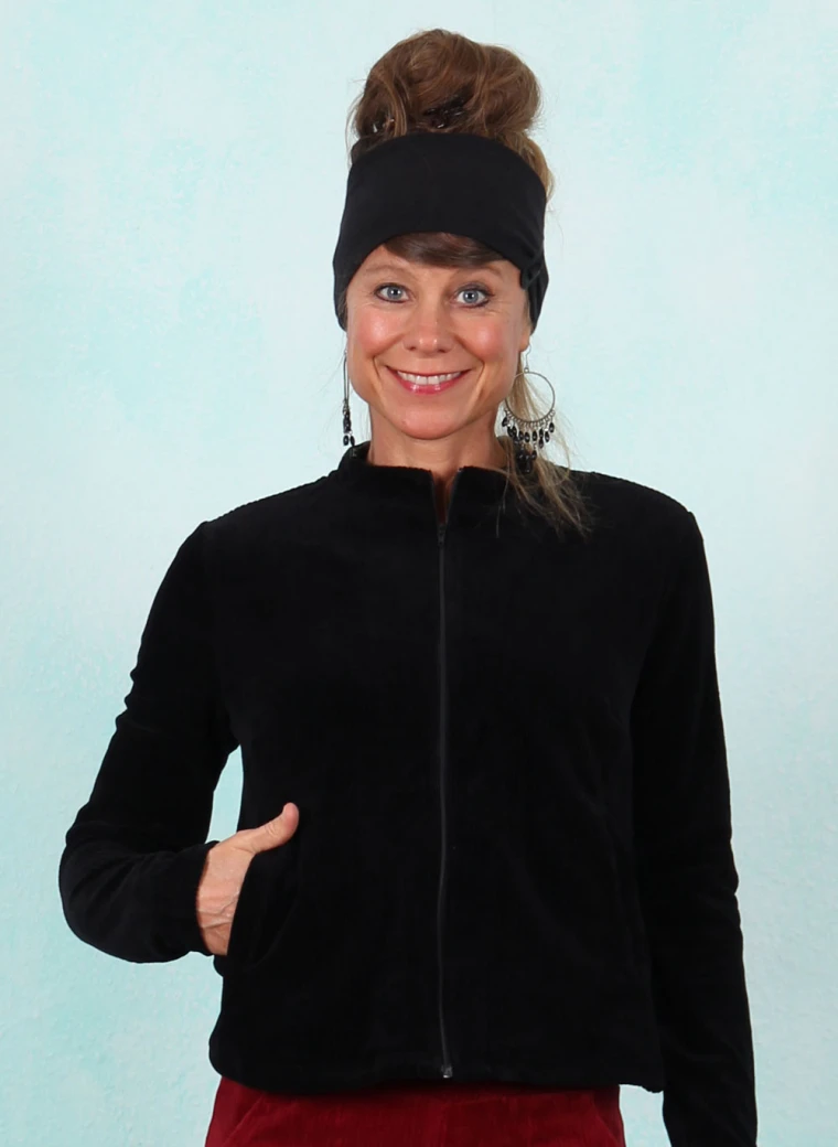 Cord-Jacke, Jolly Zip up, fine-needle-black