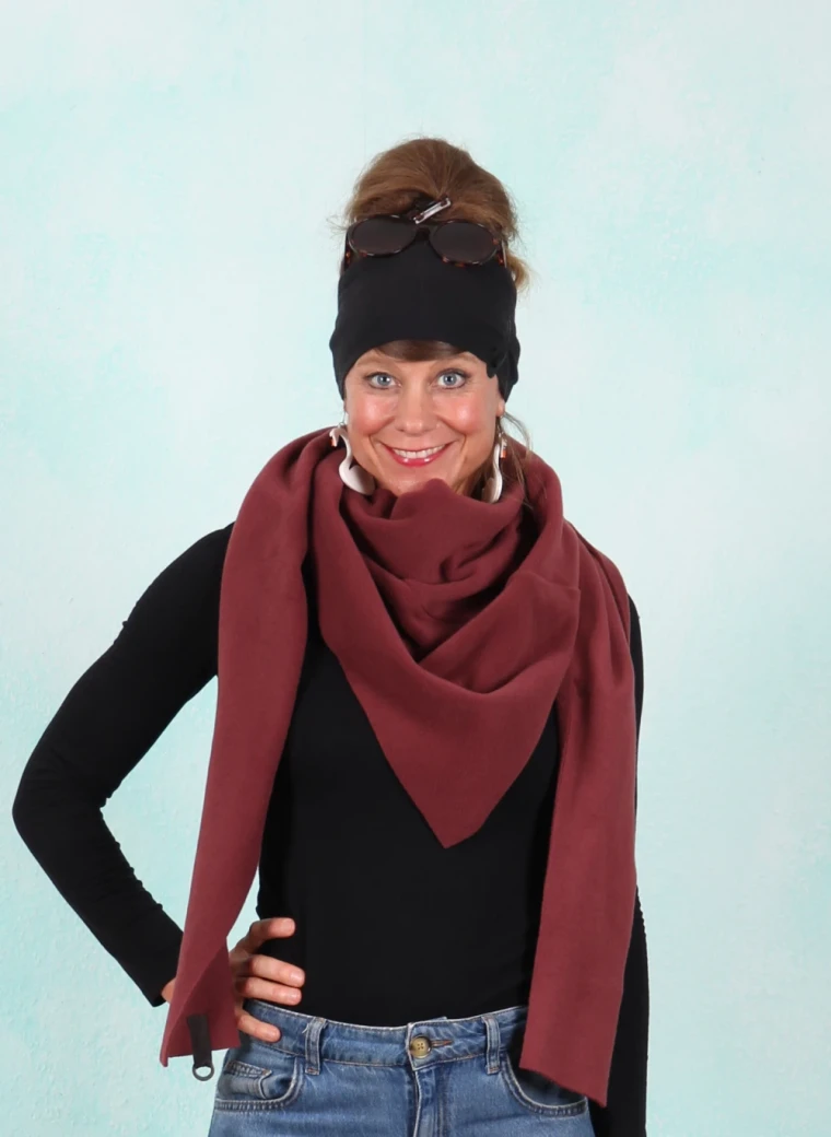 Fleece-Schal, 4051-474, wine