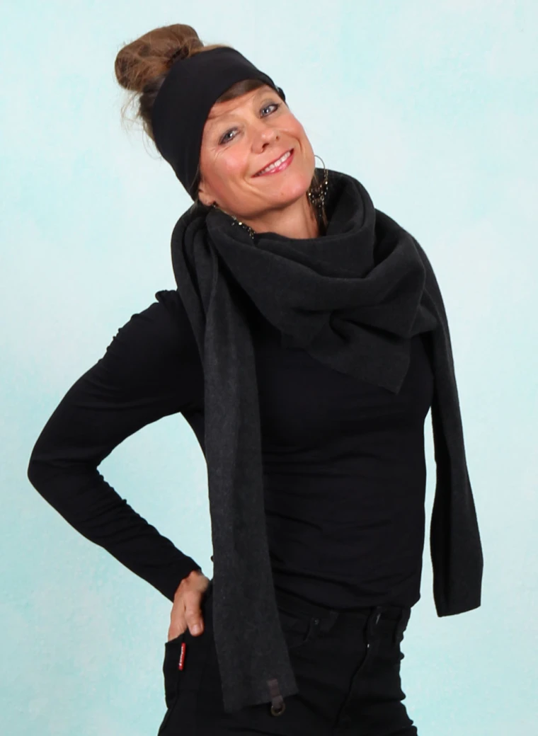 Fleece-Schal, 4051-914, soft-black