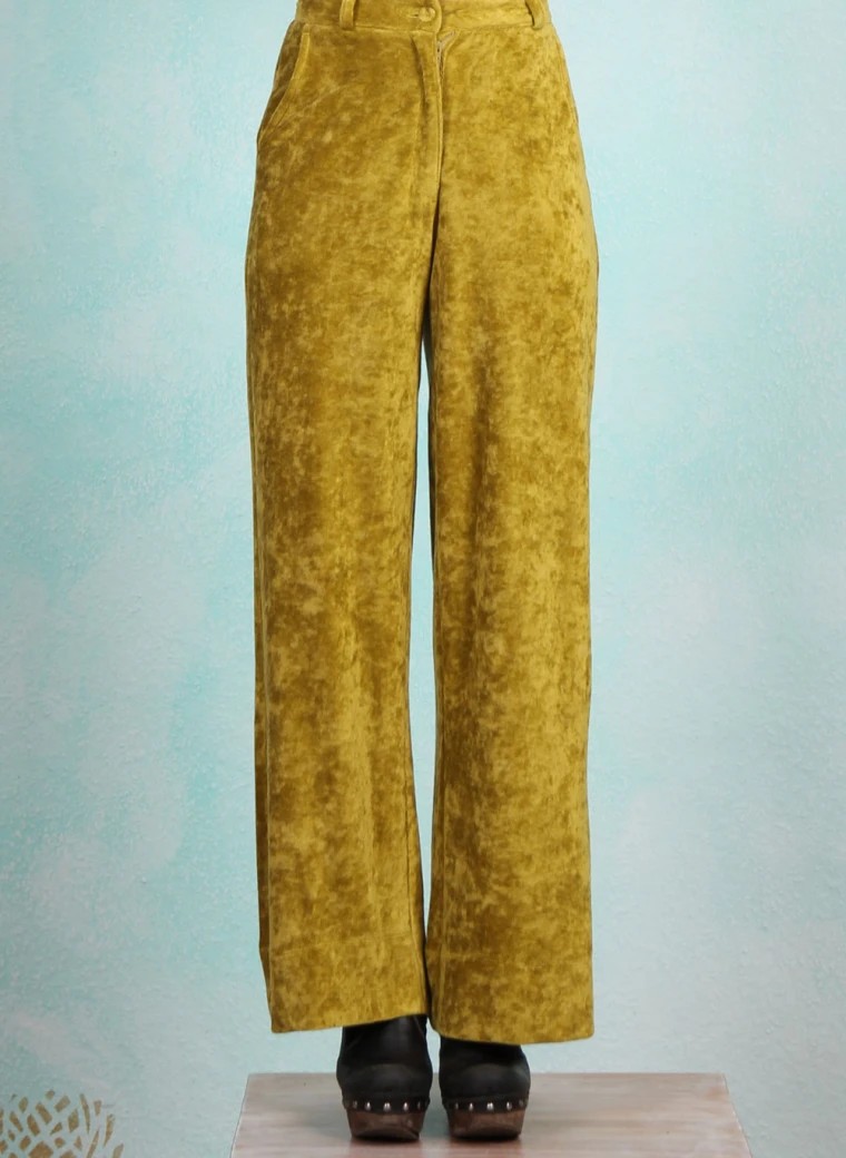 Samt-Hose, 42503 (fällt kleiner aus), green-yellow