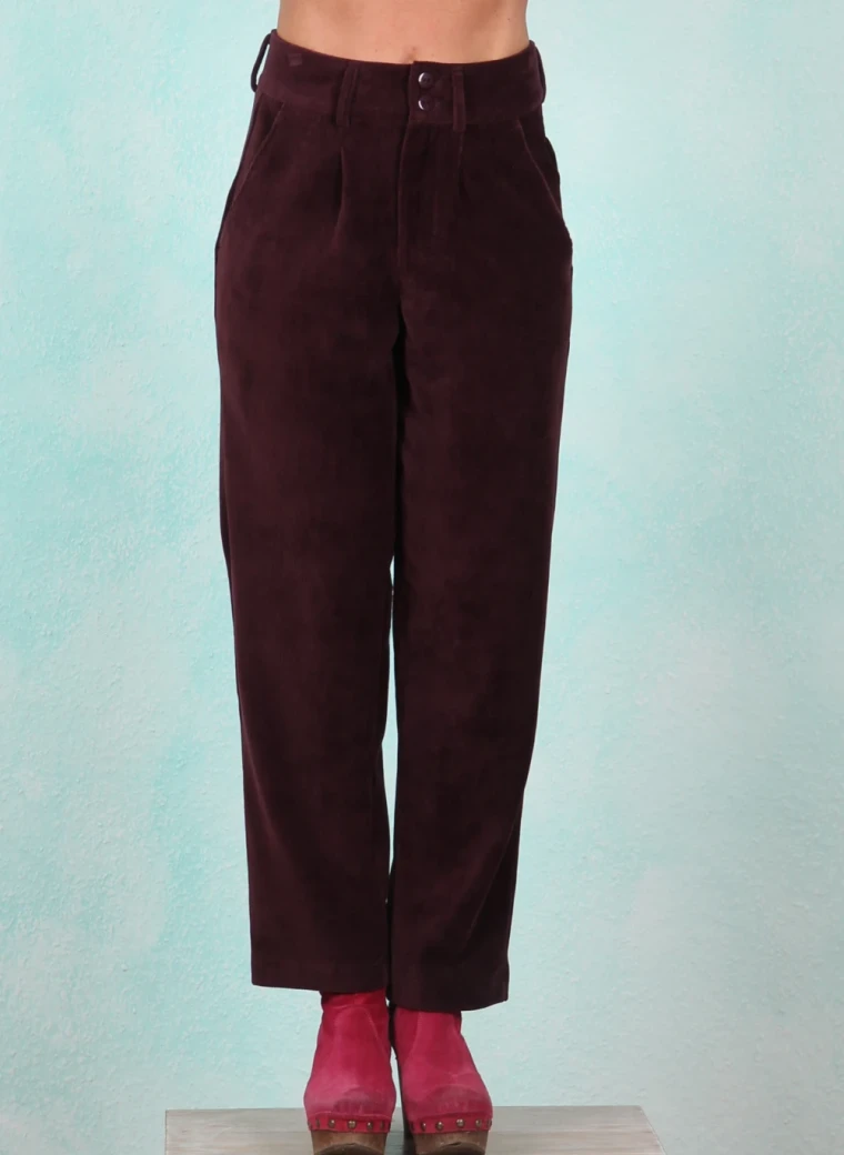 Cord-Velour-Hose, AW26321, wine