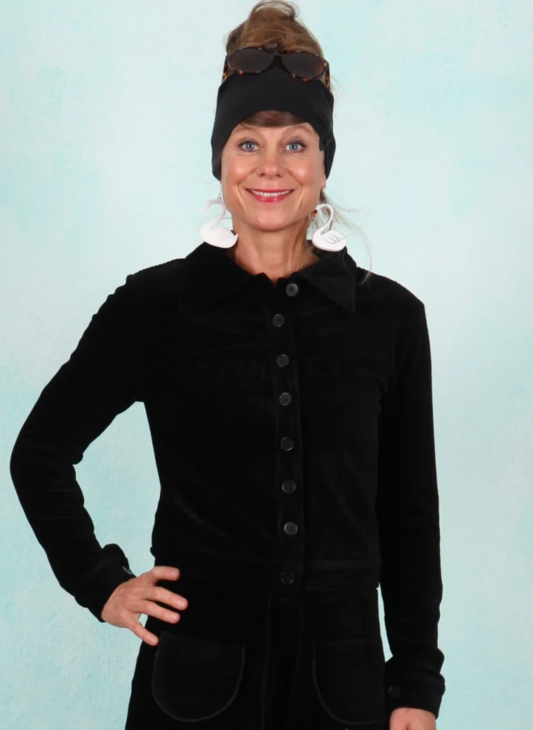 Cord-Bluse, FA002-RNK-D00, black