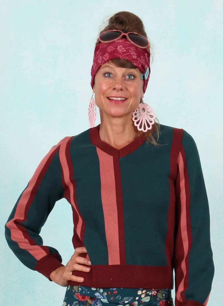 Pullover, LAWI25217, wine-stripes