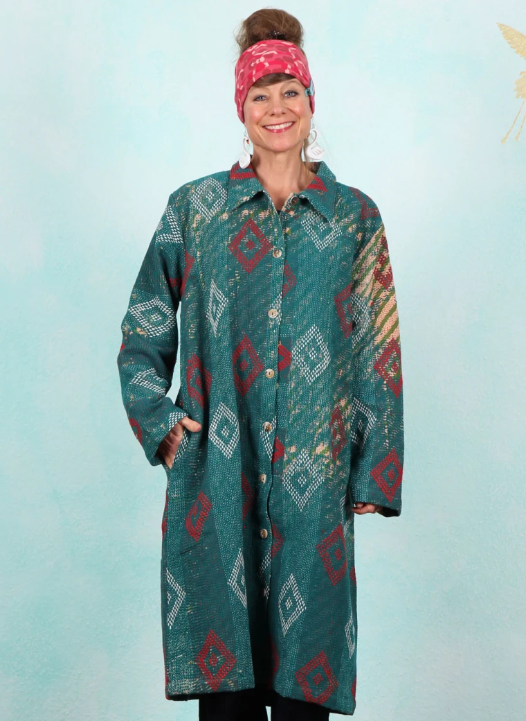 Mantel, LIS-644, turquoise-red