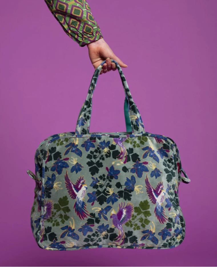 Samt-Reisetasche, P-029, light-green
