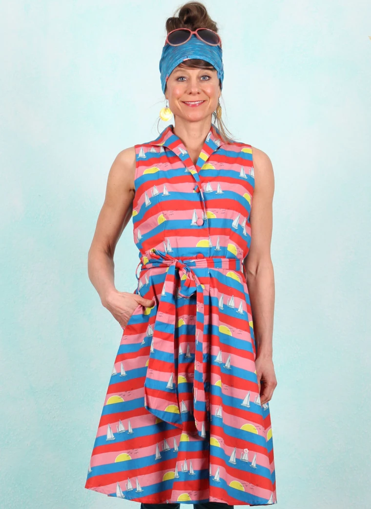 Kleid, SP25-011, blue-pink-red
