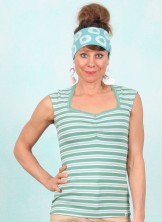 Top, Let Romance Rule, caravan-stripes-green